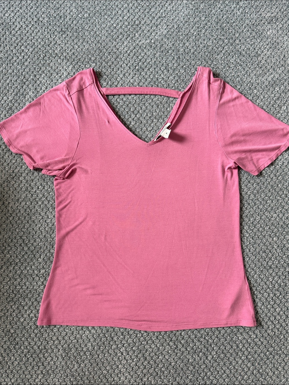 White House Black Market Pink V-Neck Short Sleeve Tee